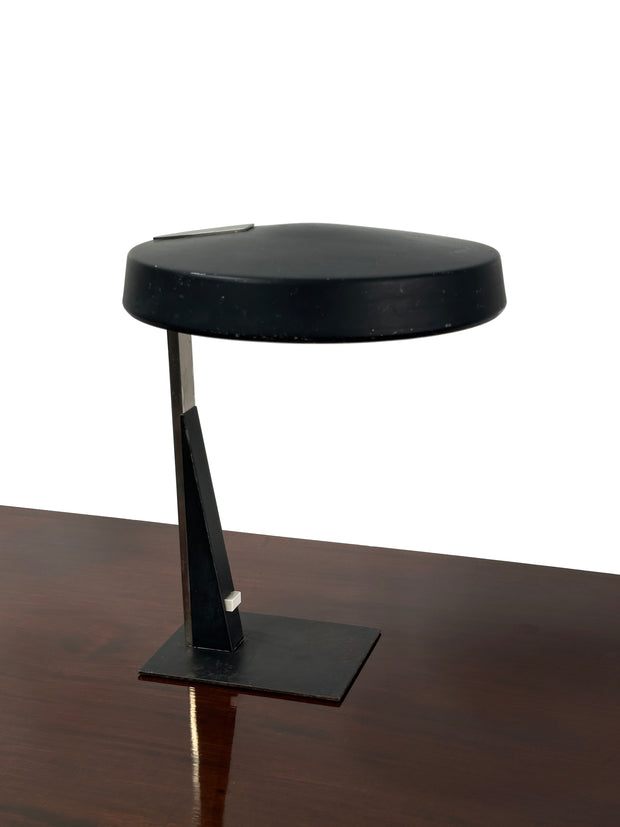 Vintage Original Black Metal Desk Table Lamp By Louis Kalff
