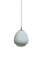Set Run Antique Vintage Diffused Tulip Opaline Milk Glass Ceiling Pendants By Sunglow