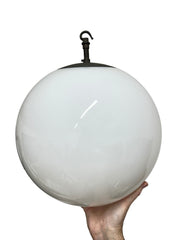 Large Vintage Antique Church Opaline Glass Globe Ceiling Pendant Lights