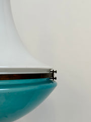 Antique Industrial Opaline Siemens Verico L45 Daylight Ceiling Pendant Light By Peter Behrens