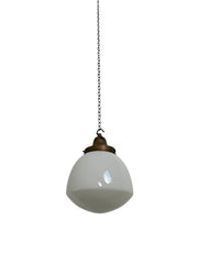 Vintage Antique Church Opaline Milk Glass Ceiling Pendant Light Lamp