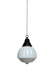 Set Run Antique Vintage Church Satin Opaline Ceiling Pendants Light Lamp