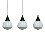 Set Run Antique Vintage Church Satin Opaline Ceiling Pendants Light Lamp