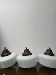 Run Set Antique Vintage Church Opaline Ceiling Pendants Light Lamp By Hailwood & Ackroyd