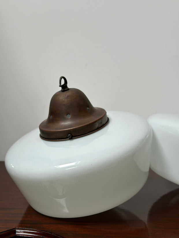 Run Set Antique Vintage Church Opaline Ceiling Pendants Light Lamp By Hailwood & Ackroyd