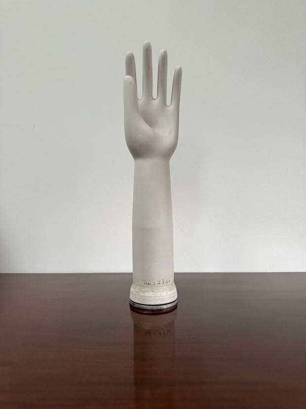 Vintage Antique Industrial Decorative Ceramic Porcelain Glove Mould Hand Sculpture