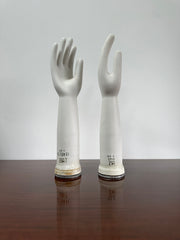 Vintage Antique Industrial Decorative Ceramic Porcelain Glove Mould Hand Sculpture