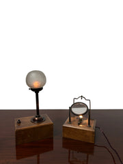 Pair Antique Vintage Industrial Magnifying Task Lamps Instruments By Aubrey Franks of Manchester