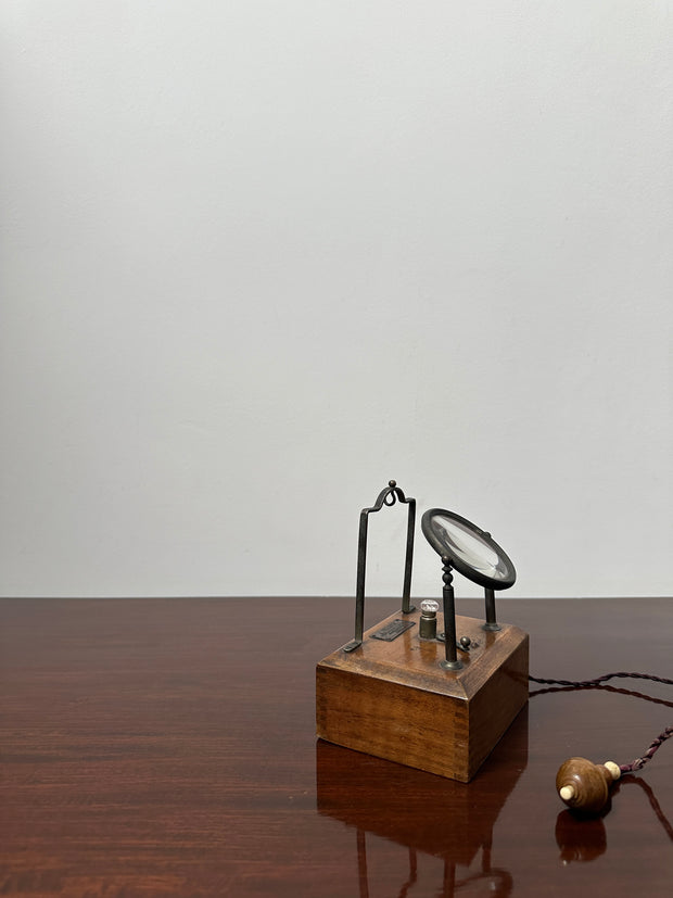 Pair Antique Vintage Industrial Magnifying Task Lamps Instruments By Aubrey Franks of Manchester