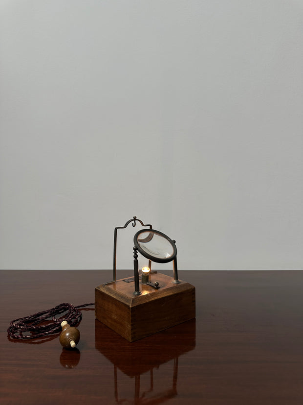 Pair Antique Vintage Industrial Magnifying Task Lamps Instruments By Aubrey Franks of Manchester