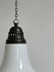 Vintage Bauhaus Opaline Milk Glass Ceiling Pendant Hängeleuchte Luzette