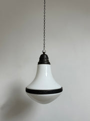 Vintage Bauhaus Opaline Milk Glass Ceiling Pendant Hängeleuchte Luzette