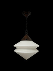 Antique Bauhaus Kandem Satin Opaline Glass Ceiling Pendant by Körting & Mathiesen A.G.