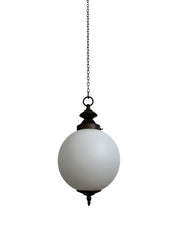 Antique Vintage French Opaline Milk Glass Ceiling Pendant Light Lamp