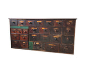 Vintage Antique 19th Century Apothecary Cabinet Chest Of Drawers