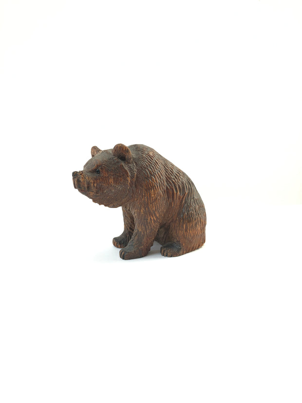 Vintage Antique Wooden Hand Carved Black Forest Bear