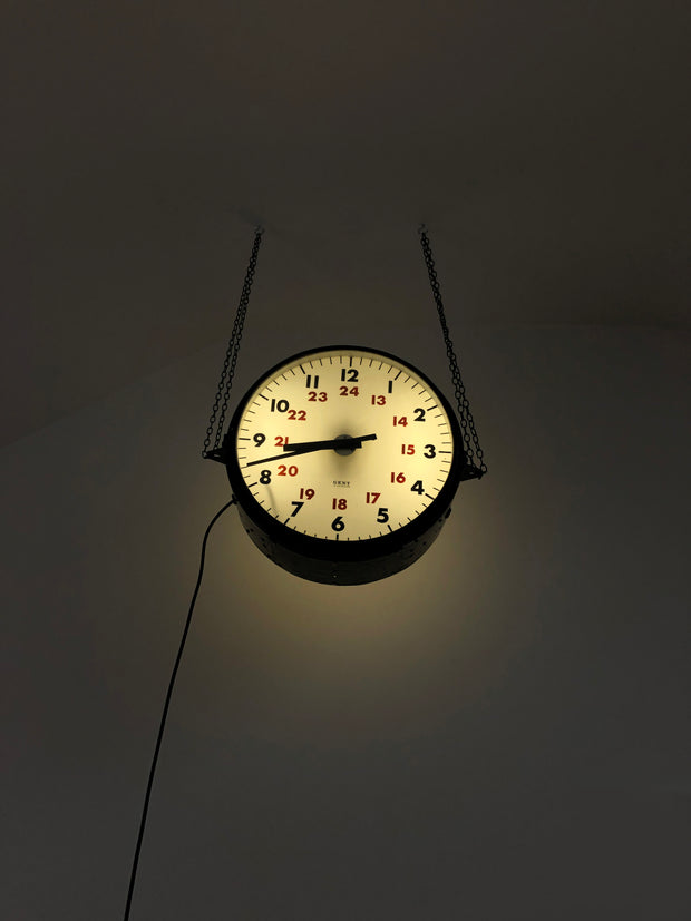 Large Double Sided Illuminated Gents Gent Of Leicester Railway Station Clock
