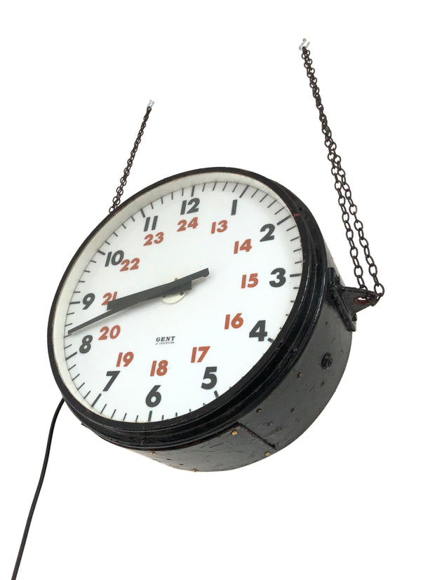 Large Double Sided Illuminated Gents Gent Of Leicester Railway Station Clock