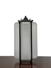 Antique Vintage Industrial Four Panel Holophane Pagoda Ceiling Pendant Lantern Light