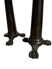 Pair Set Vintage Industrial Antique Victorian Claw Foot Singer Sewing Stools