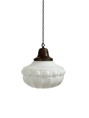 Vintage Antique Victorian Opaline Milk Glass Ceiling Pendant Light