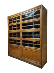 Antique Vintage Industrial Oak Haberdashery Chest Of Drawers Glass Display Cabinet