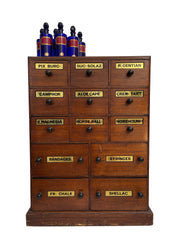 Vintage Industrial Apothecary Chemist Chest Of Drawers