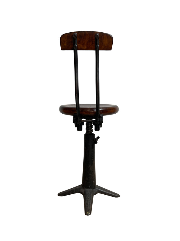 Original Vintage Antique Industrial Singer Sewing Spring Back Factory Chair