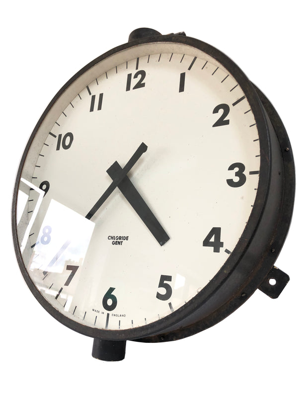 Industrial Vintage Black Chloride Gent Wall Clock