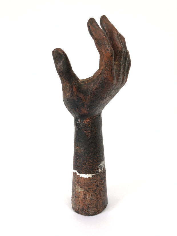 Vintage Antique Industrial Decorative Cast Iron Hand Sculpture