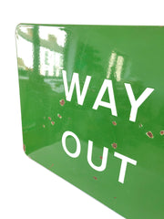 Antique Vintage British Railway Way Out Platform Enamel Sign