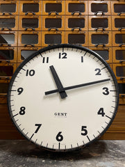 Huge XL 38 Inch Antique Industrial Gents Of Leicester Railway Station Platform Clock