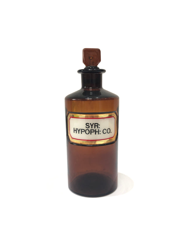 Antique Vintage Brown Glass Apothecary Chemist Bottle