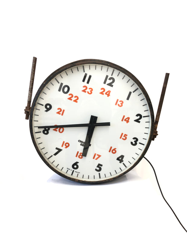 Large Double Sided Illuminated Gents Of Leicester Platform Clock