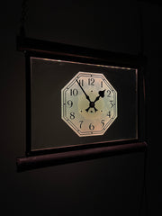 Antique Art Deco Internalite Illuminated Hanging Smiths Clock Cinema Sign