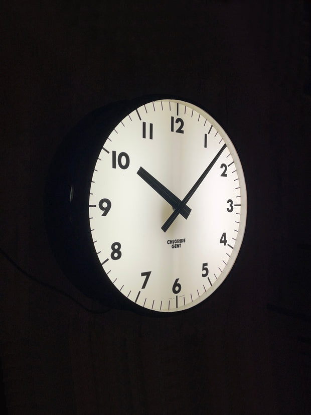 Huge XL 34 Inch Antique Vintage Industrial Gents Of Leicester Railway Station Factory Wall Clock
